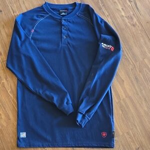 Ariat Blue Long Sleeve Henley Shirt